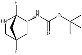 Carbamic acid, N-(1S,4R,6R)-2-azabicyclo[2.2.1]hept-6-yl-, 1,1-dimethylethyl ester Struktur