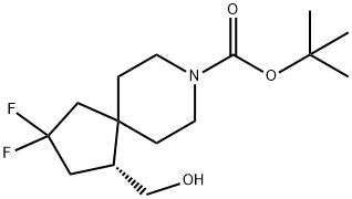 8-Azaspiro[4.5]decane-8-carboxylic acid, 3,3-difluoro-1-(hydroxymethyl)-, 1,1-dimethylethyl ester, (1R)- Struktur