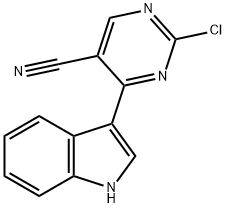 5-Pyrimidinecarbonitrile, 2-chloro-4-(1H-indol-3-yl)- Structure