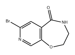 Pyrido[4,3-f]-1,4-oxazepin-5(2H)-one, 7-bromo-3,4-dihydro- 化学構造式