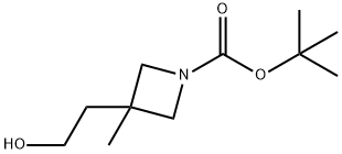 1-Azetidinecarboxylic acid, 3-(2-hydroxyethyl)-3-methyl-, 1,1-dimethylethyl ester Structure