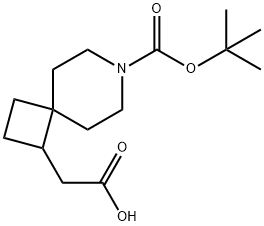 7-Azaspiro[3.5]nonane-1-acetic acid, 7-[(1,1-dimethylethoxy)carbonyl]- Struktur