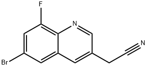 2-(6-bromo-8-fluoro-3-quinolyl)acetonitrile Struktur