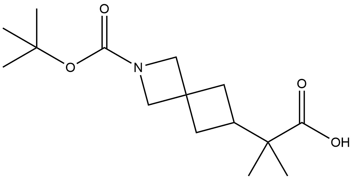 2-(2-(叔丁氧羰基)-2-氮杂螺[3.3]庚-6-基)-2-甲基丙酸,2306275-64-7,结构式