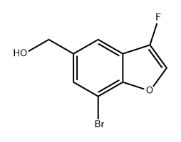 5-Benzofuranmethanol, 7-bromo-3-fluoro- 结构式