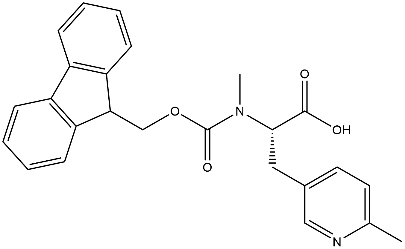 (2S)-2-({[(9H-fluoren-9-yl)methoxy]carbonyl}(methyl)amino)-3-(6-methylpyridin-3-yl)propanoic acid 结构式