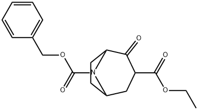 8-Benzyl 3-ethyl 2-oxo-8-azabicyclo[3.2.1]octane-3,8-dicarboxylate 化学構造式