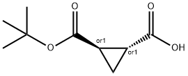 1,2-Cyclopropanedicarboxylic acid, 1-(1,1-dimethylethyl) ester, (1R,2R)-rel- 化学構造式