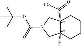 1H-Isoindole-2,3a(3H,4H)-dicarboxylic acid, tetrahydro-, 2-(1,1-dimethylethyl) ester, (3aR,7aR)-rel- Structure