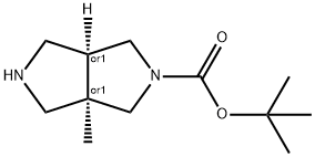 顺式-3A-甲基六氢吡咯并[3,4-C]吡咯-2(1H)-羧酸叔丁酯 结构式