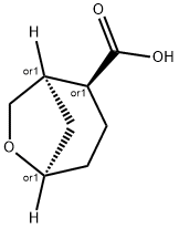 6-Oxabicyclo[3.2.1]octane-2-carboxylic acid, (1R,2S,5R)-rel- Struktur