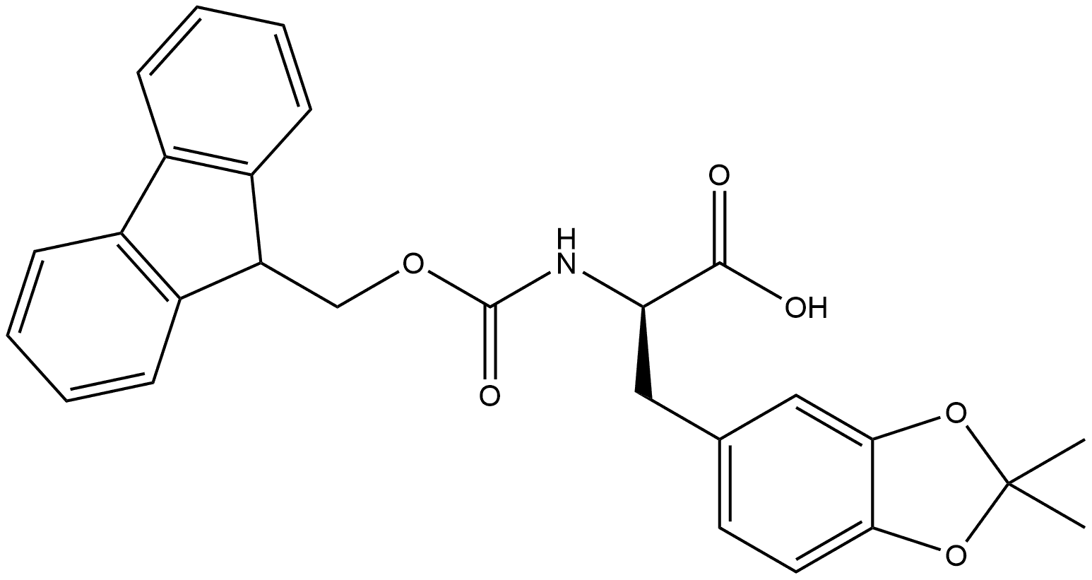 Fmoc-D-DOPA(acetonide)-OH 化学構造式