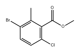 3-溴-6-氯-2-甲基苯甲酸甲酯 结构式