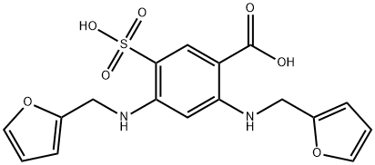 Benzoic acid, 2,4-bis[(2-furanylmethyl)amino]-5-sulfo- Structure