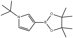 1-(叔丁基)-3-(4,4,5,5-四甲基-1,3,2-二氧硼杂环戊烷-2-基)-1H-吡咯, 2313494-50-5, 结构式