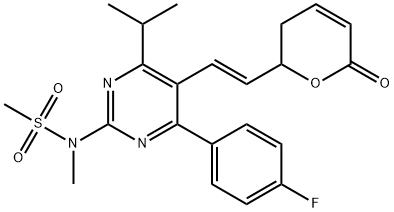 Methanesulfonamide, N-[5-[(1E)-2-(3,6-dihydro-6-oxo-2H-pyran-2-yl)ethenyl]-4-(4-fluorophenyl)-6-(1-methylethyl)-2-pyrimidinyl]-N-methyl-,2314445-48-0,结构式
