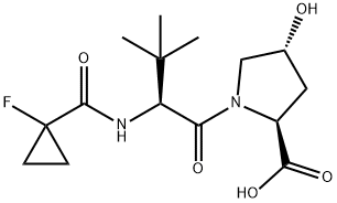 (2S,4R)-1-((S)-2-(1-氟环丙烷-1-甲酰胺基)-3,3-二甲基丁酰基)-4-羟基吡咯烷-2-羧酸,2316837-29-1,结构式