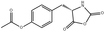 2,5-Oxazolidinedione, 4-[[4-(acetyloxy)phenyl]methyl]-, (4S)- Structure