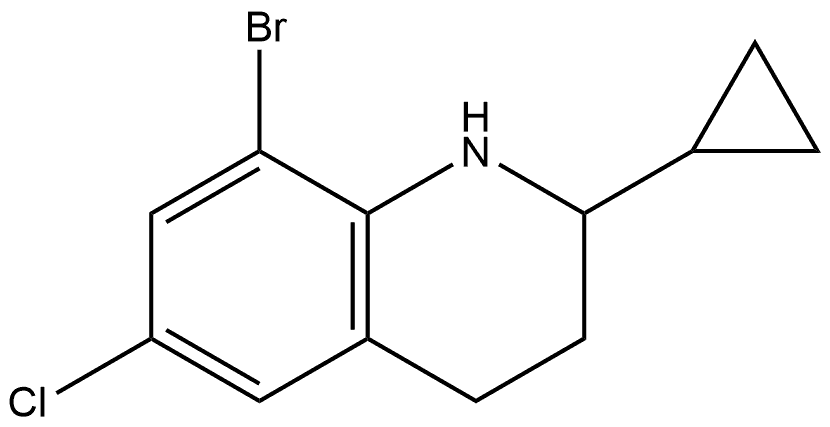 8-bromo-6-chloro-2-cyclopropyl-1,2,3,4-tetrahydroquinoline Structure