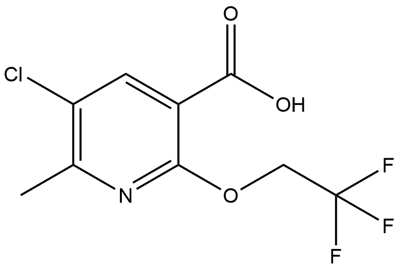 5-Chloro-6-methyl-2-(2,2,2-trifluoroethoxy)-3-pyridinecarboxylic acid Structure