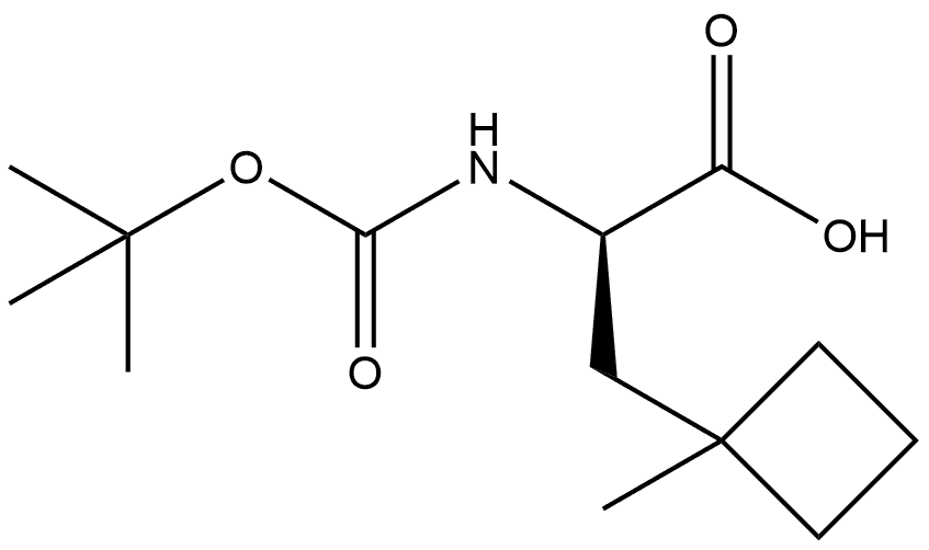 Cyclobutanepropanoic acid, α-[[(1,1-dimethylethoxy)carbonyl]amino]-1-methyl-, (αR)- Structure