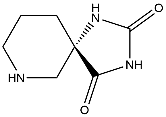 (5S)-1,3,9-triazaspiro[4.5]decane-2,4-dione 化学構造式