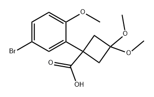 Cyclobutanecarboxylic acid, 1-(5-bromo-2-methoxyphenyl)-3,3-dimethoxy- Struktur