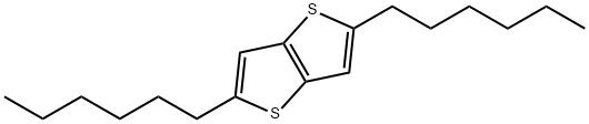 2,5-dihexylthieno[3,2-b]thiophene 化学構造式