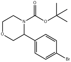 4-Morpholinecarboxylic acid, 3-(4-bromophenyl)-, 1,1-dimethylethyl ester Structure