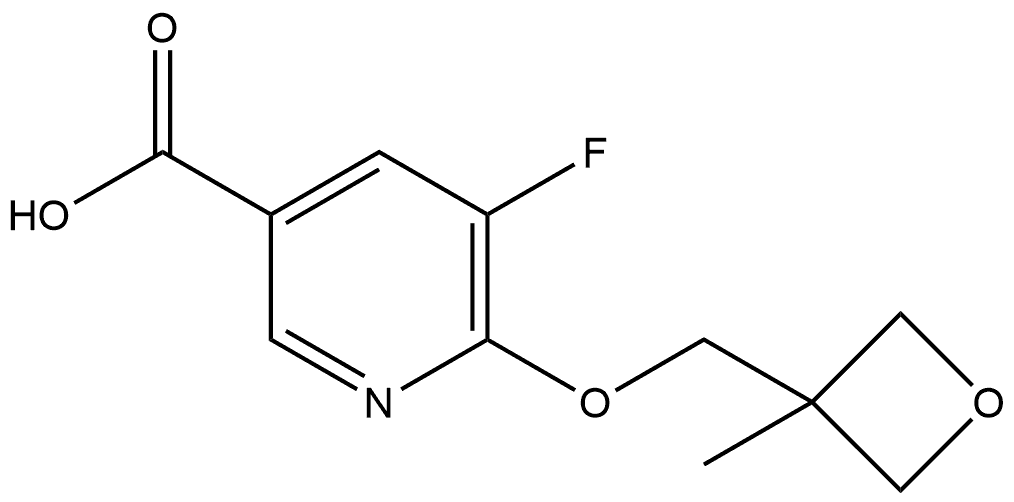 5-Fluoro-6-[(3-methyl-3-oxetanyl)methoxy]-3-pyridinecarboxylic acid Structure