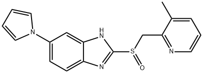 1H-Benzimidazole, 2-[[(3-methyl-2-pyridinyl)methyl]sulfinyl]-6-(1H-pyrrol-1-yl)- Struktur