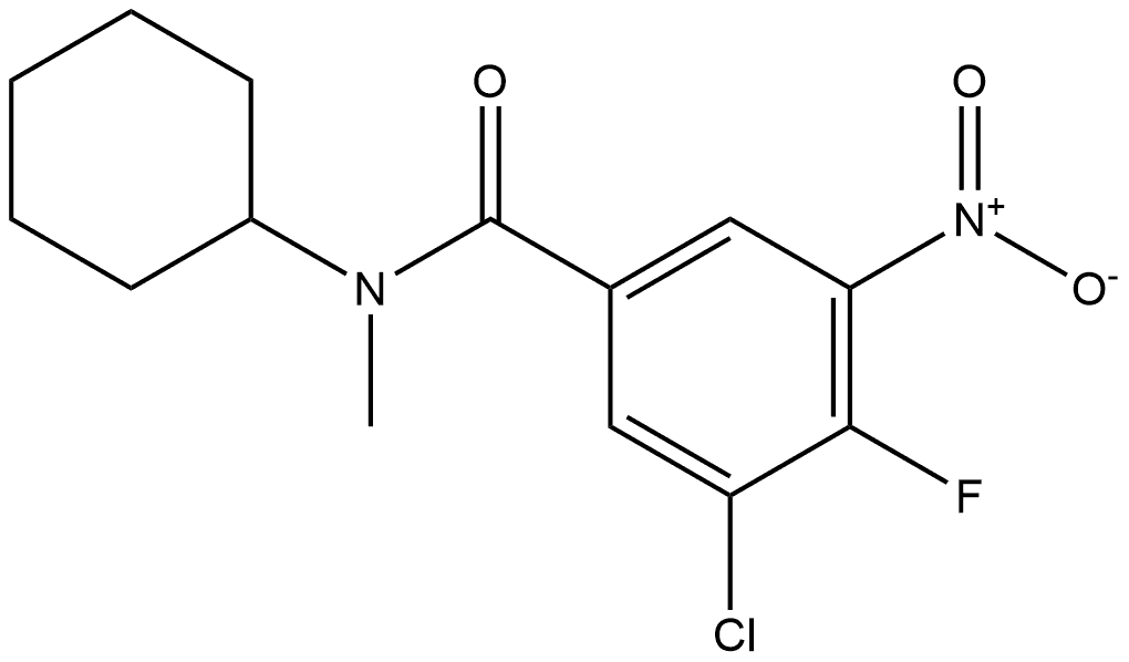 3-chloro-N-cyclohexyl-4-fluoro-N-methyl-5-nitrobenzamide 化学構造式