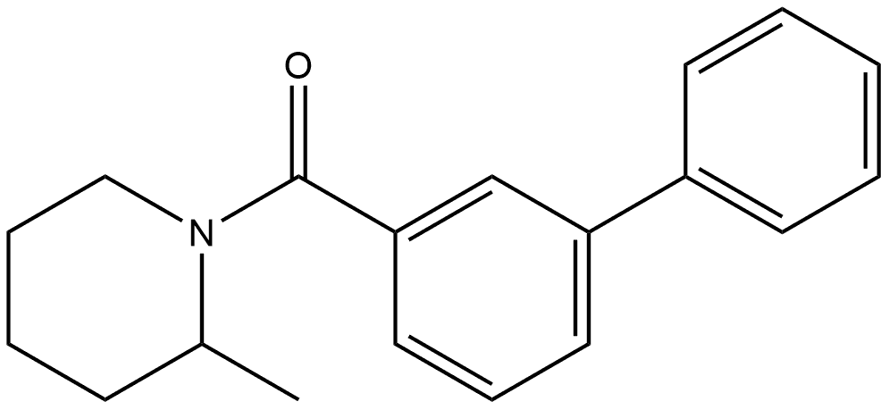 1,1'-Biphenyl]-3-yl(2-methyl-1-piperidinyl)methanone 化学構造式