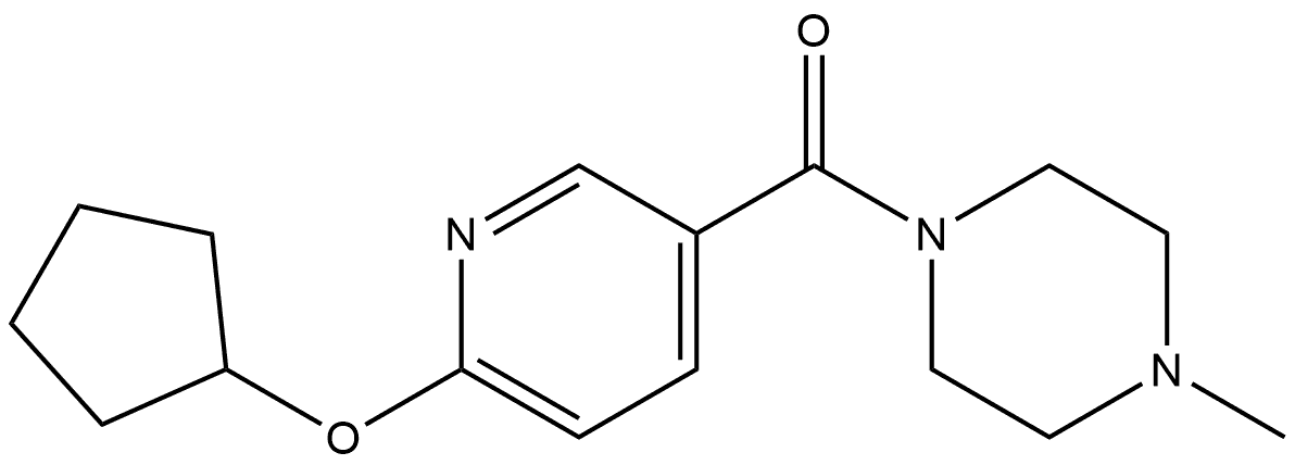 6-(Cyclopentyloxy)-3-pyridinyl](4-methyl-1-piperazinyl)methanone 化学構造式