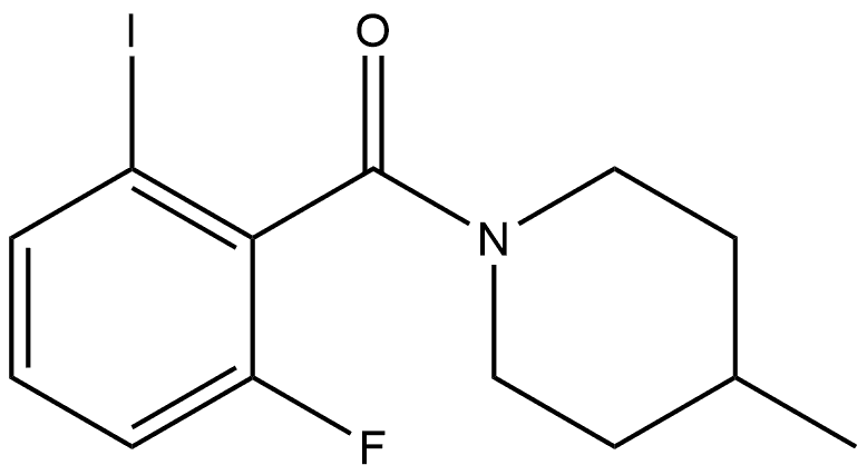 (2-Fluoro-6-iodophenyl)(4-methyl-1-piperidinyl)methanone 化学構造式