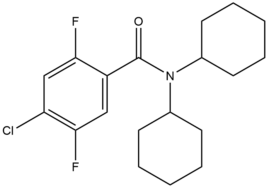 4-Chloro-N,N-dicyclohexyl-2,5-difluorobenzamide Struktur