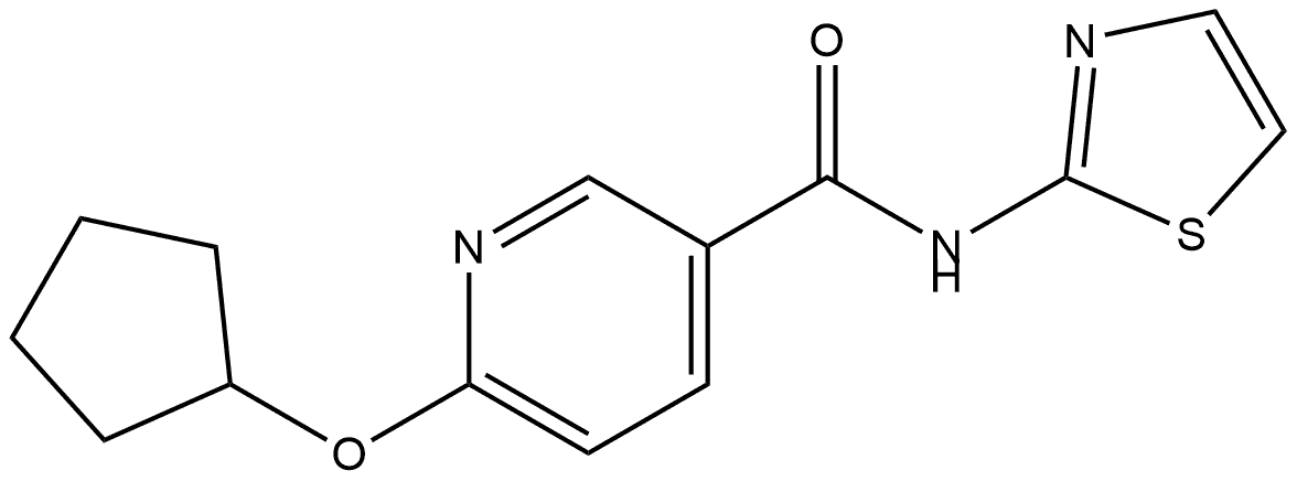 6-(Cyclopentyloxy)-N-2-thiazolyl-3-pyridinecarboxamide Structure