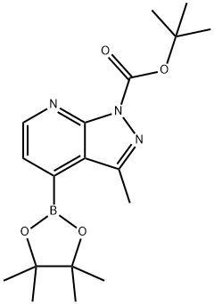 1H-Pyrazolo[3,4-b]pyridine-1-carboxylic acid, 3-methyl-4-(4,4,5,5-tetramethyl-1,3,2-dioxaborolan-2-yl)-, 1,1-dimethylethyl ester Structure