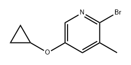 Pyridine, 2-bromo-5-(cyclopropyloxy)-3-methyl- 化学構造式