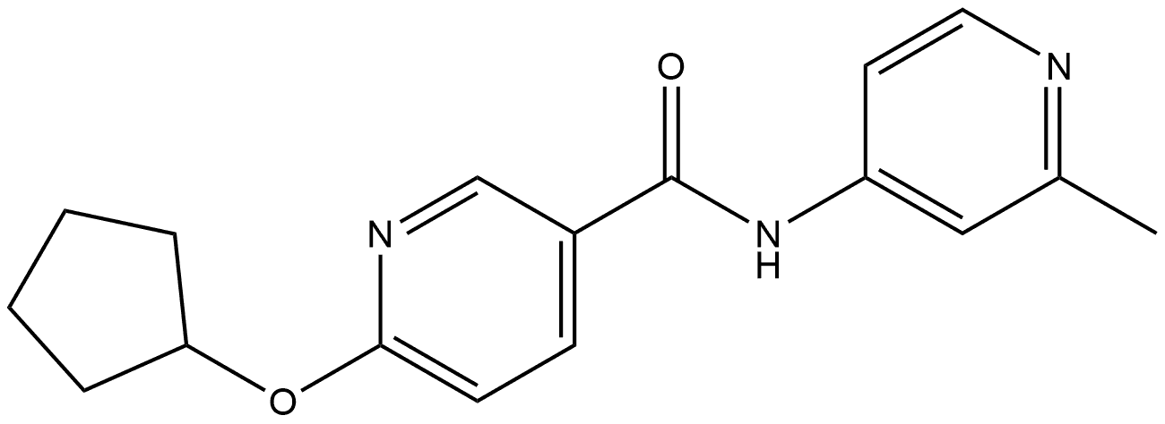 6-(Cyclopentyloxy)-N-(2-methyl-4-pyridinyl)-3-pyridinecarboxamide Structure