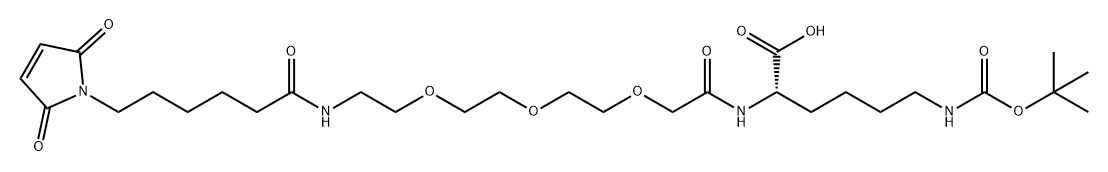 11,14,17-Trioxa-2,8,20-triazahexacosanoic acid, 7-carboxy-26-(2,5-dihydro-2,5-dioxo-1H-pyrrol-1-yl)-9,21-dioxo-, 1-(1,1-dimethylethyl) ester, (7S)- Struktur