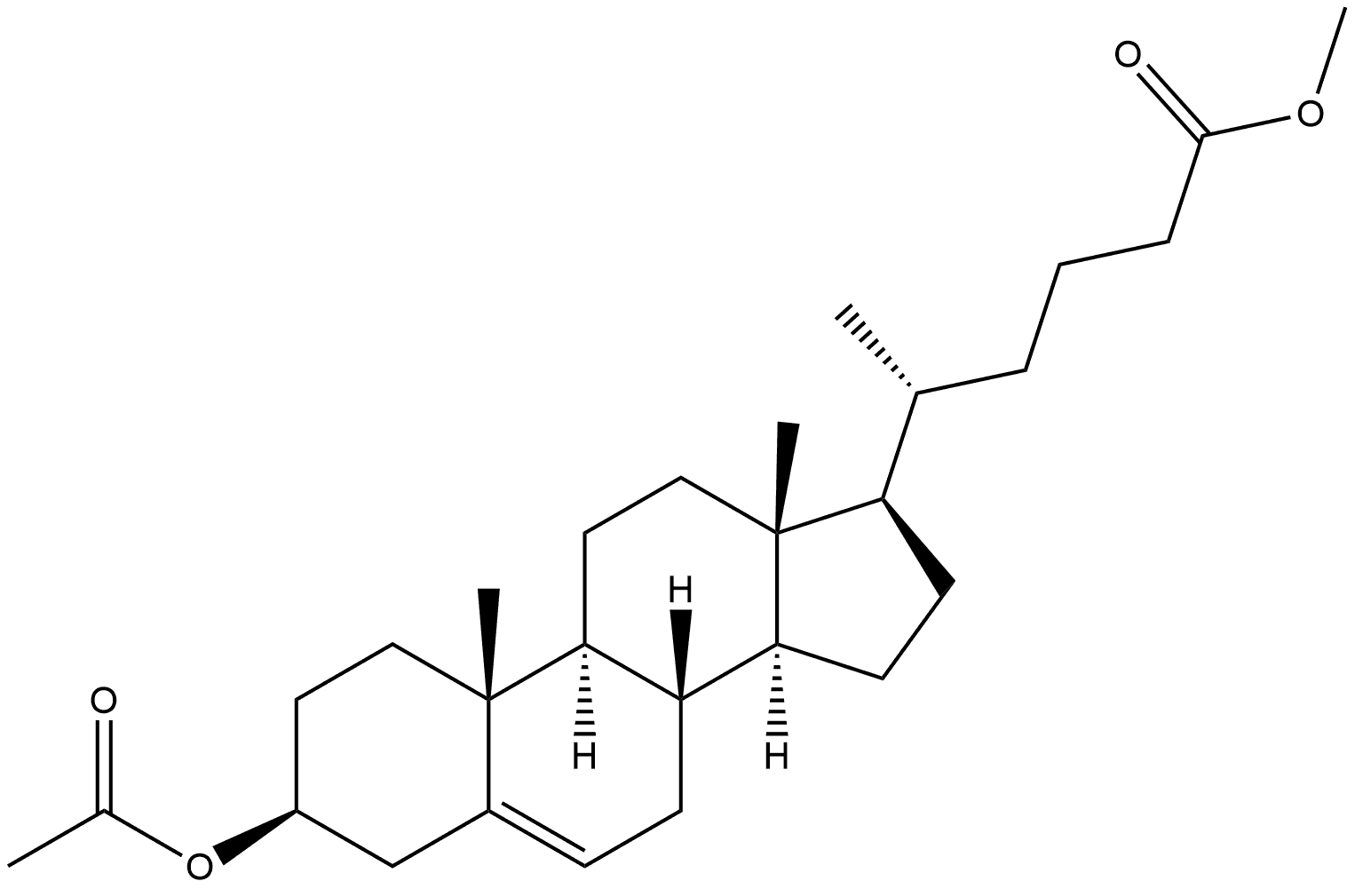 Chol-5-ene-24-carboxylic acid, 3-(acetyloxy)-, methyl ester, (3β)- 化学構造式