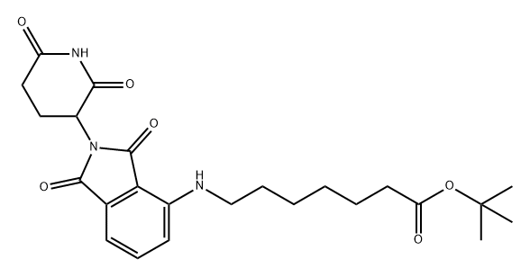 Heptanoic acid, 7-[[2-(2,6-dioxo-3-piperidinyl)-2,3-dihydro-1,3-dioxo-1H-isoindol-4-yl]amino]-, 1,1-dimethylethyl ester Structure