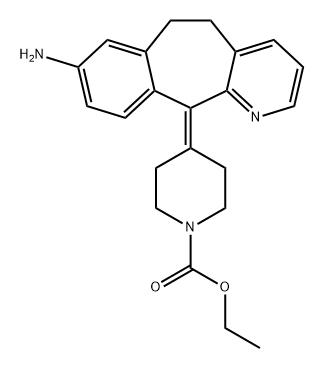 1-Piperidinecarboxylic acid, 4-(8-amino-5,6-dihydro-11H-benzo[5,6]cyclohepta[1,2-b]pyridin-11-ylidene)-, ethyl ester 结构式