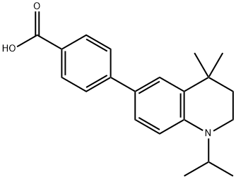 Benzoic acid, 4-[1,2,3,4-tetrahydro-4,4-dimethyl-1-(1-methylethyl)-6-quinolinyl]- Struktur