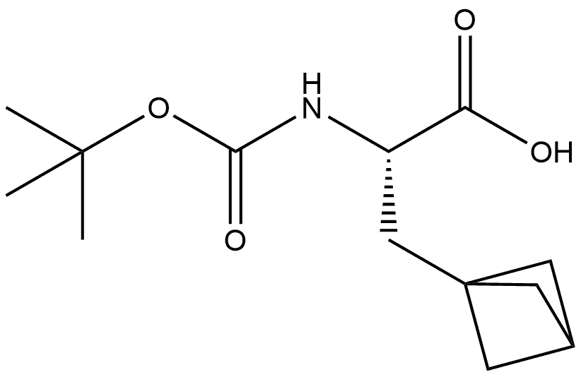 (S)-2-(BOC-氨基)-3-(双环[1.1.1]戊烷-1-基)丙酸, 2343963-98-2, 结构式