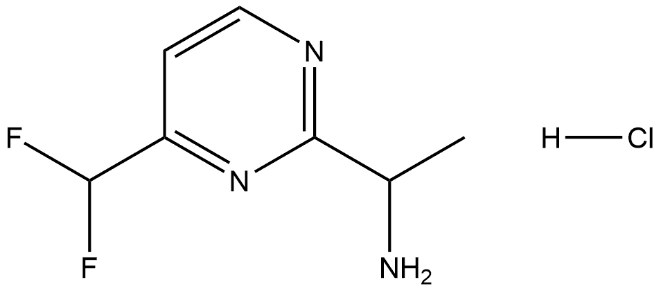 2-Pyrimidinemethanamine, 4-(difluoromethyl)-α-methyl-, hydrochloride (1:1) Struktur