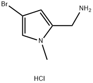 1H-Pyrrole-2-methanamine, 4-bromo-1-methyl-, hydrochloride (1:1) 化学構造式