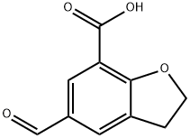 7-Benzofurancarboxylic acid, 5-formyl-2,3-dihydro- Structure