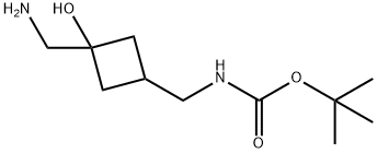 1,1-Dimethylethyl N-[[3-(aminomethyl)-3-hydroxycyclobutyl]methyl]carbamate Structure